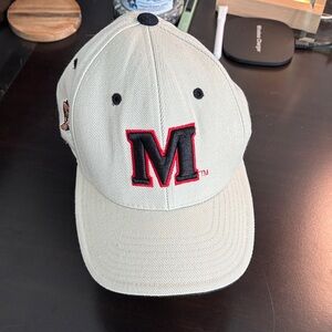 Men's Beige Cap with Red university of Maryland  Emblem